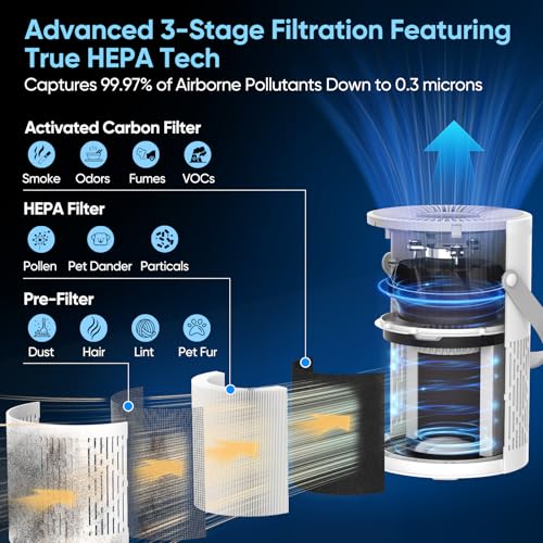 True HEPA Air Purifier for Home and Bedroom with Quiet Sleep Mode