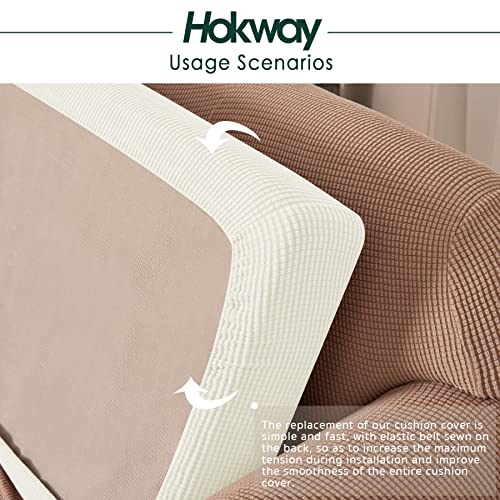 Reversible Stretch Sofa Cushion Covers - 3-Piece Set, Ivory