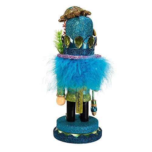 11-Inch Sea Turtle Wooden Nutcracker Tabletop Figurine with Staff