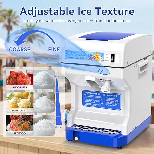 Vtsmax 2.3Qt Ice Shaver Machine 250W Snow Cone Maker for Commercial Use