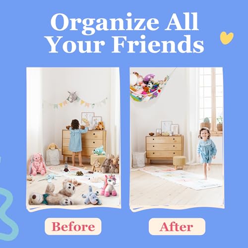 Stuffed Animal Hammock 2-Pack - Corner Toy Net for Plushies