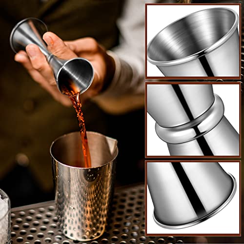 Yaomiao 18-Piece Stainless Steel Bar Jigger Set for Cocktails & Bartending