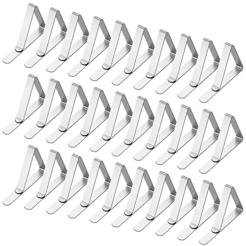 30-Pack Stainless Steel Tablecloth Clips for Picnic and Outdoor Tables