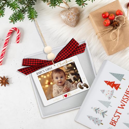 WhatSign P-Frame Baby's First Christmas Photo Frame Ornament Keepsake 2026