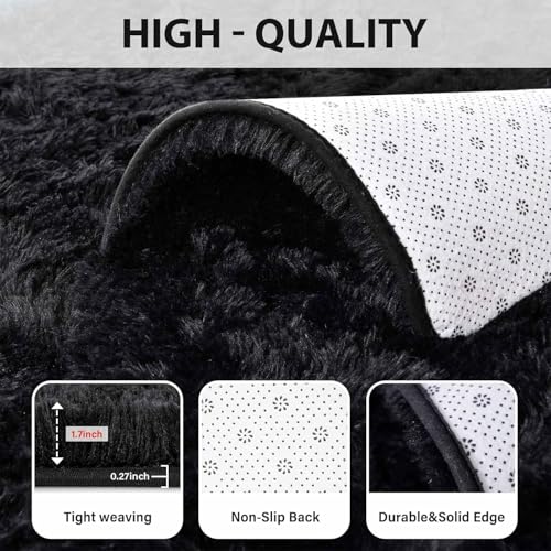 4x6 Fluffy Area Rug - Ultra-Soft Non-Slip Shaggy Carpet for Living Room