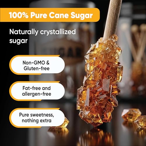 Matcha Outlet Brown Sugar Sticks - 20 Individually Wrapped Cane Sugar Stirrers for Coffee, Tea & Cocktails