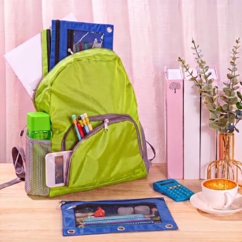 Bulyoou 60 Pcs Bulk Backpack & Water Bottle Set with Square Bottles - Green, Lake Blue, Royal Blue