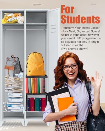 Adjustable Locker Organizer Shelf - Stackable Storage for School and Gym