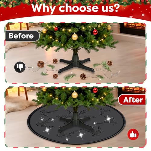 Waterproof Silicone Christmas Tree Floor Protector Mat with Raised Lip