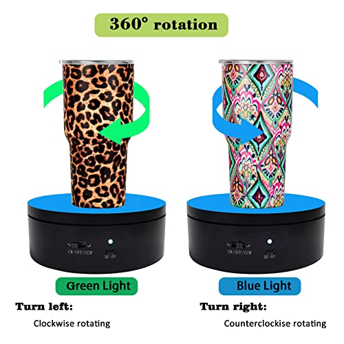 360-Degree Motorized Rotating Display Stand for Tumblers, 4.72-Inch