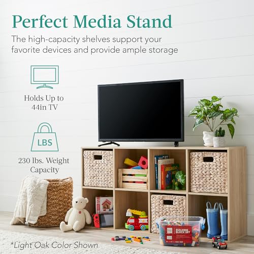 8-Cube Storage Organizer & Display Shelf Bookcase - 11in Opening, White