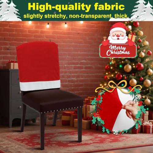 BIETYONE Christmas Chair Covers Set - Holiday Stretch Fit Dining Slipcovers, 4 Pieces