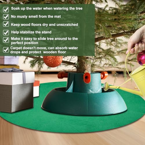 36-Inch Waterproof Christmas Tree Stand Mat - Round Felt Floor Protector