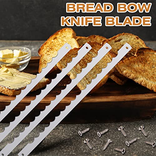 4 Pcs Serrated Bread Knife Replacement Blades with Screws, 10.8-Inch Stainless