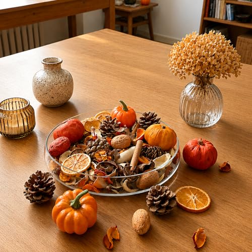 Fall Potpourri with Pumpkin & Cinnamon Scented Dried Flowers 20 oz - Home Fragrance Decor