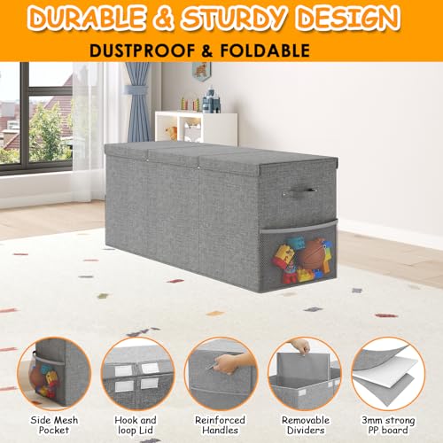 150L Extra Large Toy Storage Chest with Lid - Foldable Organizer Bin