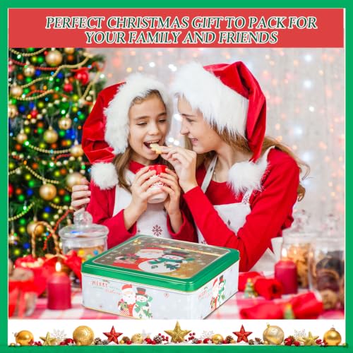 Lingvee 6 Pcs Christmas Cookie Tins with Lids – Classic Gift Set