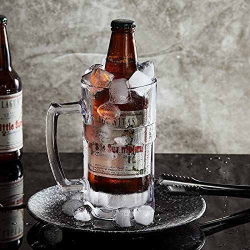 8-Pack 20 oz Heavy Glass Beer Mugs with Handle - Classic Beer Steins