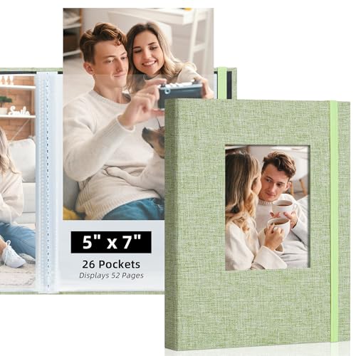 5x7 Fabric Photo Album with DIY Cover Window - Holds 52 Photos