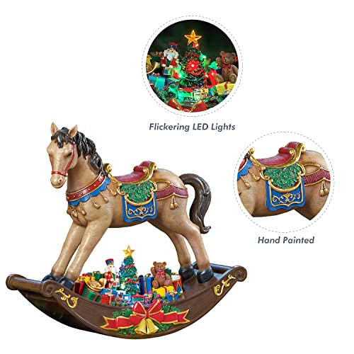 Musical LED Rocking Horse Christmas Centerpiece - Light-Up Tabletop Decor