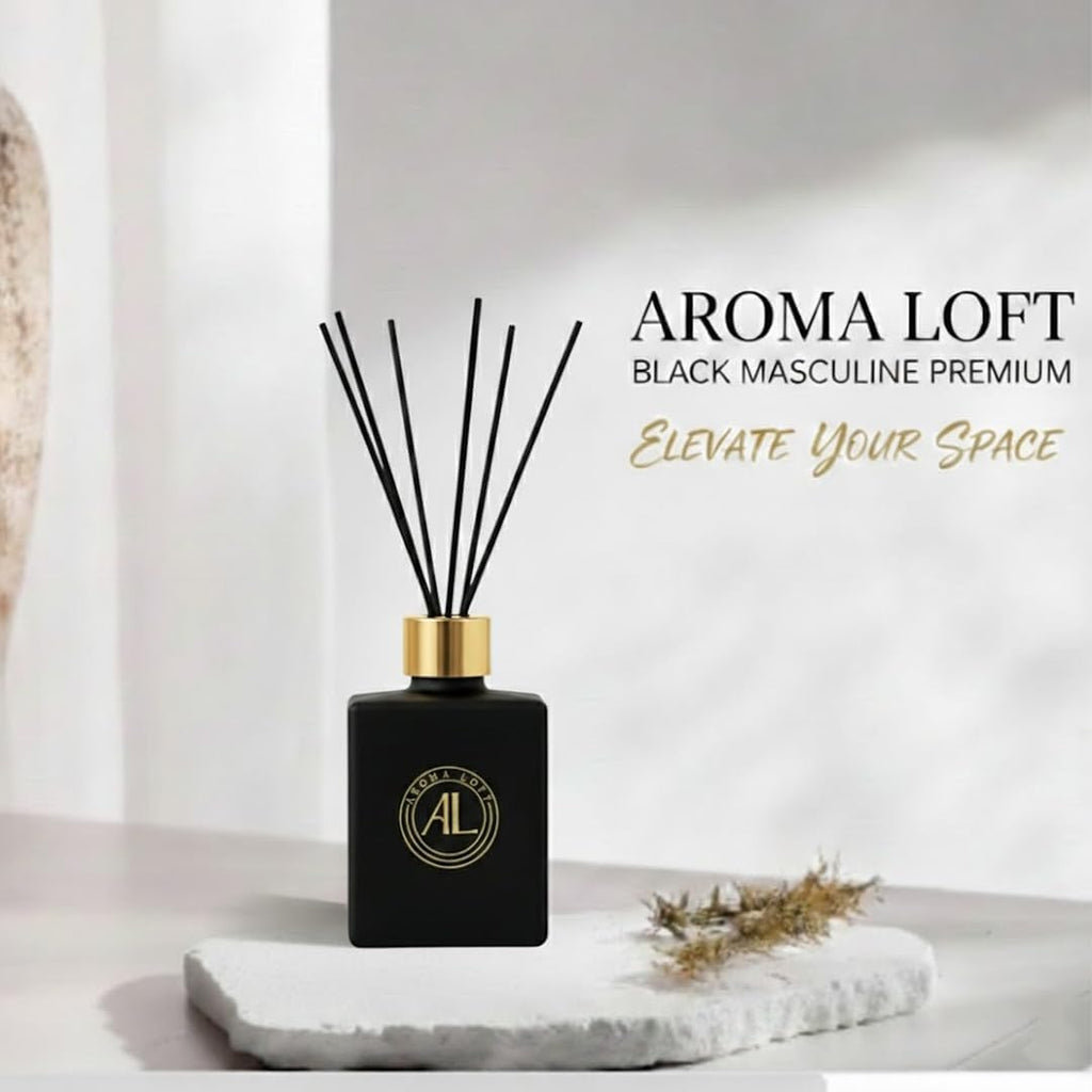 Smell Good Stuff Black Reed Diffuser - Premium Cashmere Vanilla Fragrance | Long-Lasting 5 oz Set for Home & Office