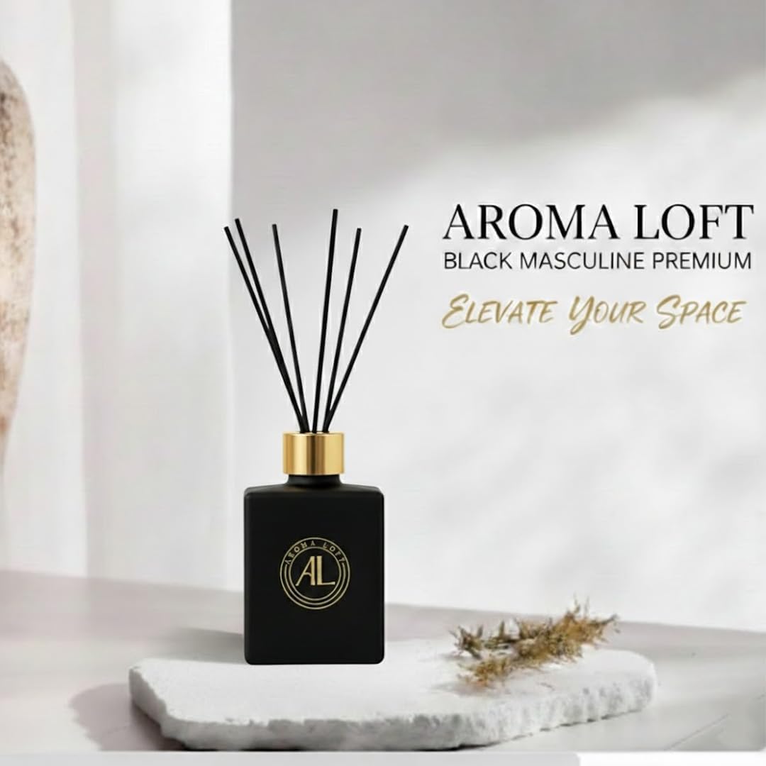 Smell Good Stuff Black Reed Diffuser - Premium Cashmere Vanilla Fragrance | Long-Lasting 5 oz Set for Home & Office