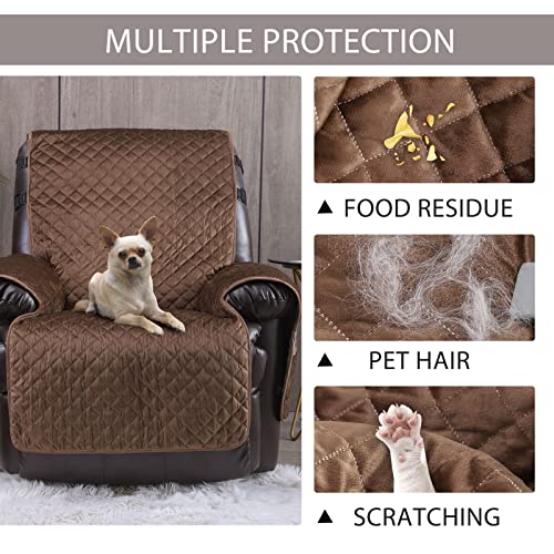 Waterproof Velvet Recliner Cover - Non-Slip Large Size 28"