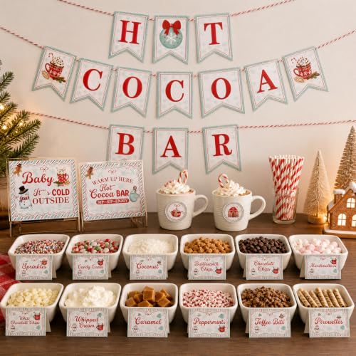 Mint Green Hot Chocolate Bar Supplies Kit - Christmas & Winter Party Decor