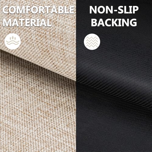 Ultra-Thin Indoor Door Mat 17" x 29" - Non-Slip Khaki Dirt Trapper Rug