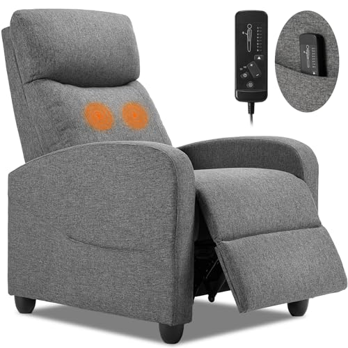 Massage Recliner Chair with Lumbar Support, Modern Fabric Home Theater Seating