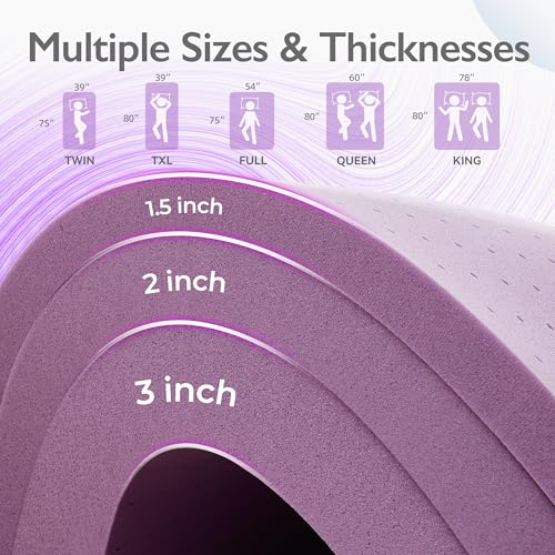Cooling Gel Memory Foam Mattress Topper for Pressure Relief - Twin