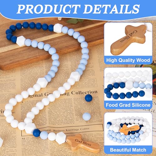 Baby Rosary with Cross - Soft Blue Catholic Baptism & First Communion Gift