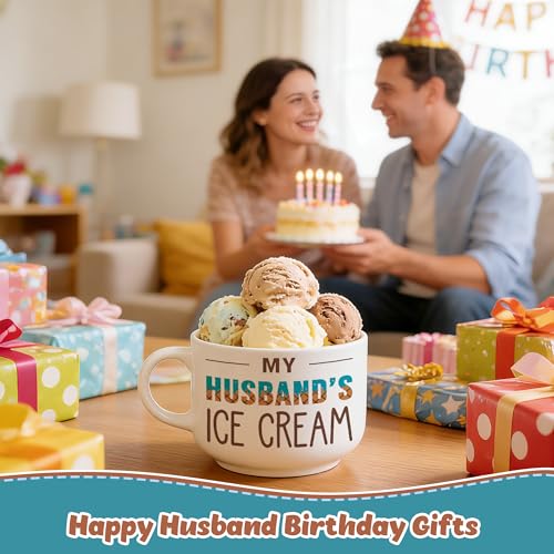 Husband Ice Cream Bowl Gift from Wife - Husband's Ice Cream Set with Spoon