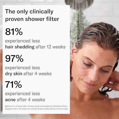 Filtered Showerhead for Hair and Skin Health, High Pressure Brushed Steel