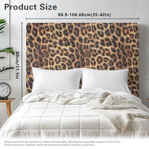 Leopard Print Stretch Headboard Cover - Dustproof & Elastic