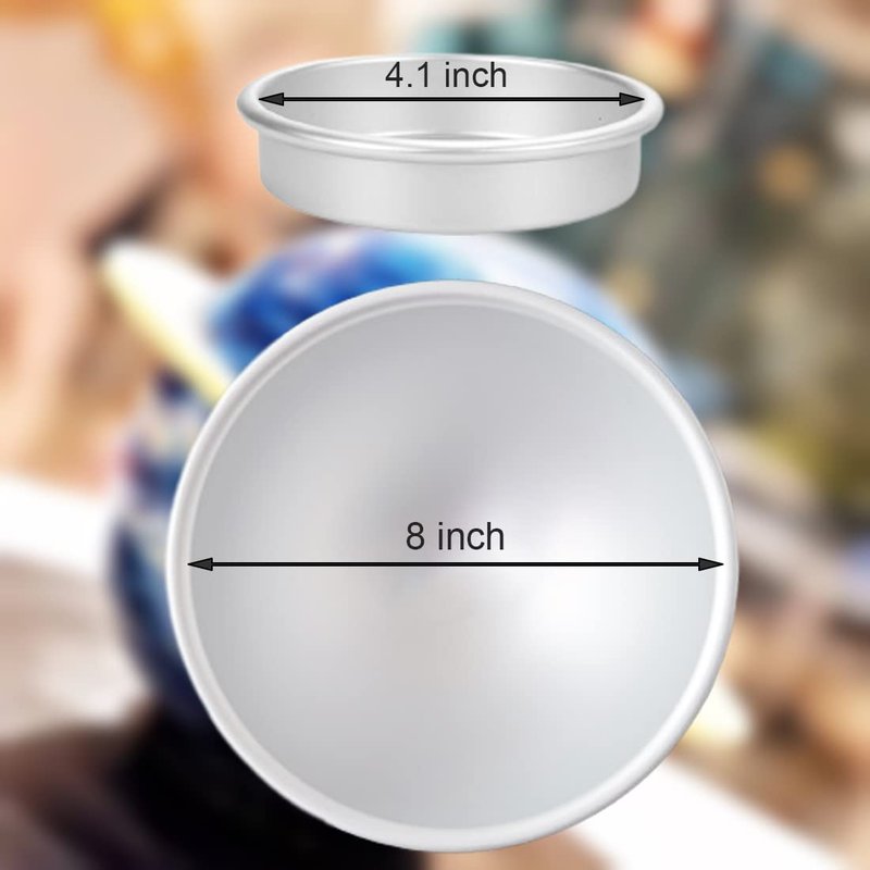 Qicfrk Cake Sphere Pan 8 Inch 3D Half Ball Cake Pan to Create Any Ball Shaped Cake Soccer Shaped Baking Pans DIY Birthday Spher
