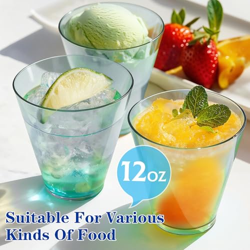 Glowserve Blue 12 oz Disposable Plastic Cups, 100 Pack – Cocktail Glasses