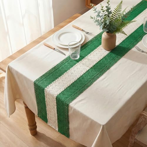 Horaldaily Dark Green Heavy Weight Rectangular Table Cloth 60x104 Inches