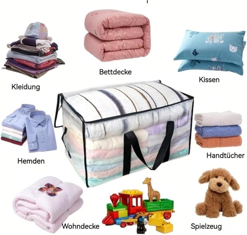 Extra Large Heavy Duty Moving Bags 8-Pack Waterproof Storage Totes