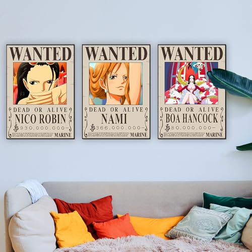 Anime Wanted Posters Set 25PCS Straw Hat Crew Bounty Art Prints