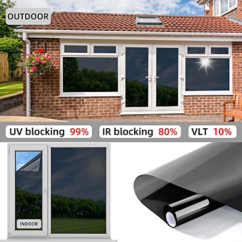 One-Way Window Privacy Film Kit, 17.5" x 78.7", UV Blocking