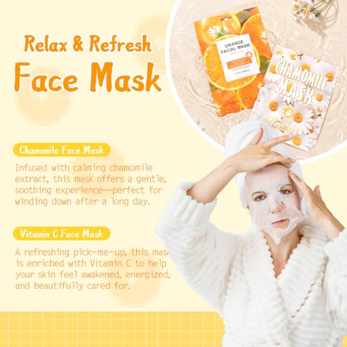 Sunshine Self-Care Gift Basket for Women, 9-Piece Spa and Wellness Set
