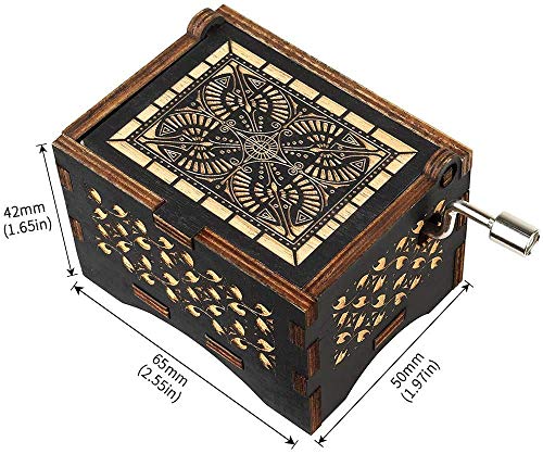 Hand Cranked Wooden Music Box - Laser Engraved You Are My Sunshine Melody