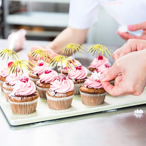 Gold 200Pcs Firework Cupcake Toppers - New Years Cocktail Picks (Gold)