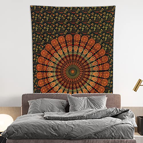Organic Cotton Mandala Tapestry Wall Hanging - Twin Bedspread Throw