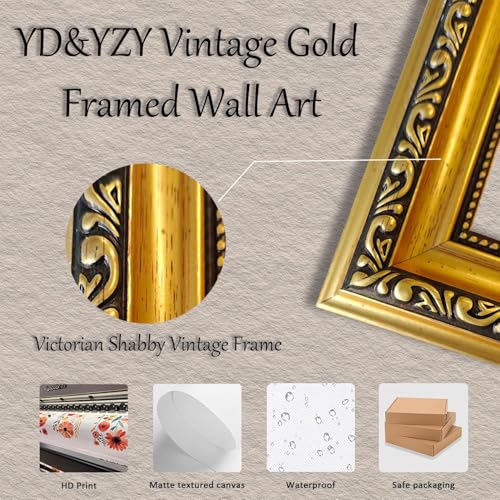 Funny Mona Lisa Bathroom Wall Art Vintage Gold Framed 8x10 Print