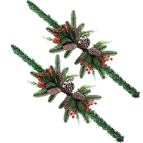 2Pcs Christmas Mailbox Swag - Artificial Pine Decor for Holiday Exterior