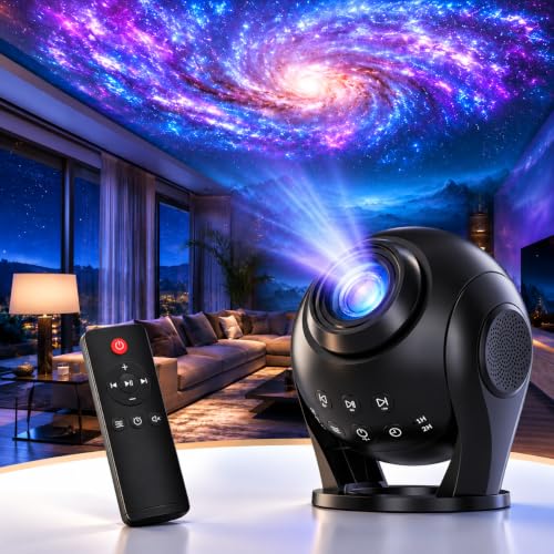 Jykofex Black 3D Galaxy Projector with 100 HD Dynamic Video Scenes