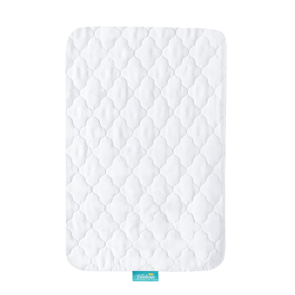 Skiennix Mini Crib Mattress Protector - Waterproof & Noiseless Fitted Pad Cover | 38" x 24" White