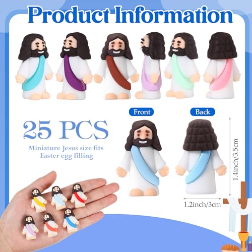 25 Pcs Mini Rubber Jesus Figurines Religious Party Favors Sunday School Gifts